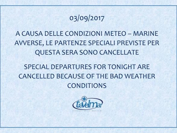 Cancelled special departures